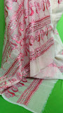 Hand Embroidered mor saree